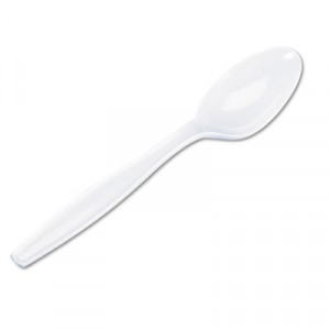 Plastic Tableware, Heavyweight Teaspoons, White