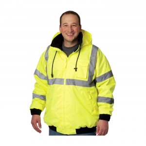 Class 3 Bomber Jacket, Zip-out Fleece Liner, Zipper, 2in. Tape, LY Size 2X-Large