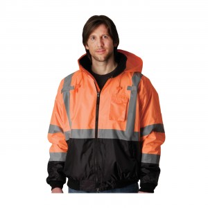 Class 3 Bomber Black Trim, Zip-out Fleece Liner, Zipper, 2in. Tape, OR Size 2X-Large