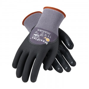 Glove Micro Foam Black Dotted Nitrile Coated Knuckle 12PR/PKG