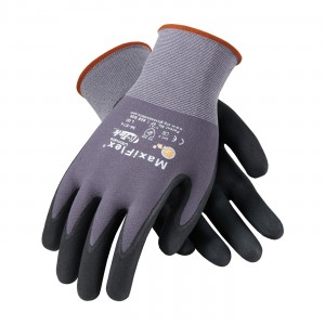 Glove Micro Foam Black Nitrile Coated Palm & Finger Large 12DZPR/C