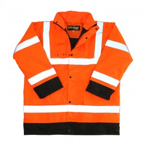 Class 3 Coat, Quilted Insulation, Blk Trim, Zip Cl. Hd 2in. Tape, OR Size 2X-Large