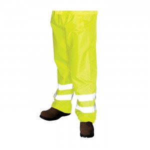  CLASS 3, WATERPROOF VALUE RAINSUIT SET, INCLUDES JACKET WITH ZIPPER CLOSURE, STORM FLAP, ROLL-UP HOOD AND PANTS WITH ELASTIC WAIST, Size 5X-Large