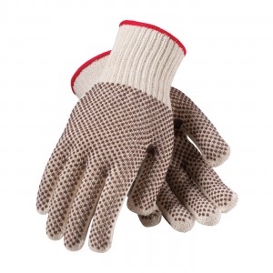 GLOVE PVC COATED SEAMLESS KNIT DOUBLE SIDE DOTS REGULAR WEIGHT 20DZ/CS