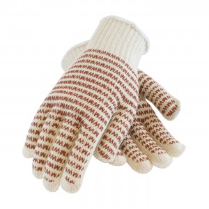 Cotton Knit, EverGrip MW Pattern, Rust Nitrile Coat, 2 Sides, Hvy Wgt