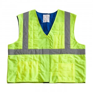 EZ-Cool Class 2 Evap. Cooling Vest, H&L Closure, 2in. Tape, Ylw Size 3X-Large