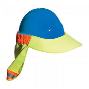 EZ-Cool Hard Hat Visor, Elastic Back, Reflective Tape, Hi Vis Ylw