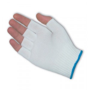 Glove Nylon Knit Seamless Fingerless Large Blue Cuff 25DZPR/CS