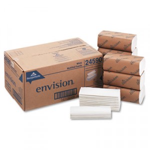 Envision Multifold Paper Towels, 1-Ply, 9 1/5x9 2/5, White