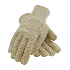 Terry Cloth Seamless Gloves, Loop-Out, 24 oz., KW, Natural Size Large