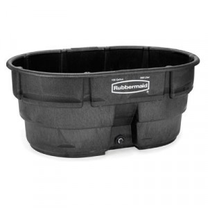 Structural Foam Livestock Tank, 150 gal, Oval, Black