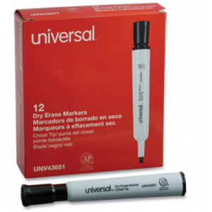 Dry Erase Marker Broad Chisel Black Tip 12/CS