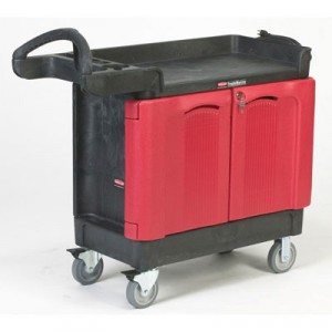 TradeMaster Cart, 500-lb Cap., 2 Shelves, 18 1/4w x 41 5/8d x 38 3/8h, Black