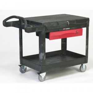 TradeMaster Cart, 500-lb Cap., 1 Shelf, 38 5/8w x 52 1/2d x 37 7/8h, Black
