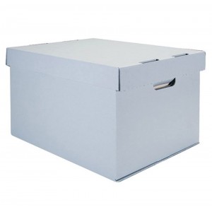15x12x10 Record Storage Box W/Lid #3 White 10/BDL