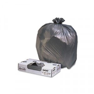 Industrial Strength Low-Density Commercial Can Liner, 56 gal, 1.7 Mil, Black