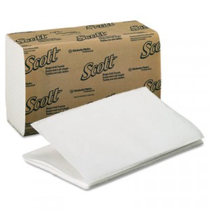 SCOTT 1-Fold Paper Towels, 9 3/10x10 1/2, White