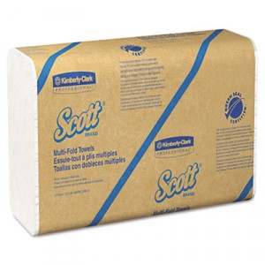 SCOTT Recycled Multifold Hand Towels, 9 1/5x9 2/5