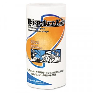 WYPALL L40 Cloth-Like Wipes, 10 2/5x11, White