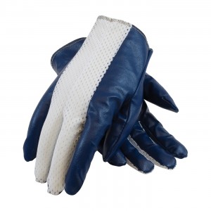 Nitrile Coated Cotton, Slip-On, Nylon Mesh Back, Men's Size Large