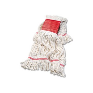 Mop Head Cotton/Synthetic Large 5" Red Band White