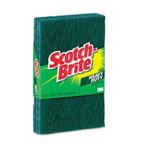 Scour Pad 3.8x6 Heavy Duty Green Scotch Brite 3/PK 10/CS