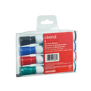 Dry Erase Marker Medium Bullet Tip Assorted Colors 4/PKG--BLUE,RED,GRN,BLK