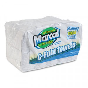 Embossed Paper Towels, C-fold, White