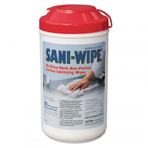Sani-Wipe Surface Sanitizing Wipes, 7.75x10.5, White