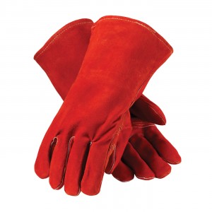 Welding Glove, Shoulder Grade, Cotton Lining, Russet Color