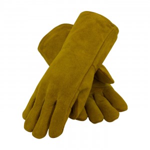 Welding Glove, Shoulder Grade, Cotton Foam, Brown, Kevlar Stitch