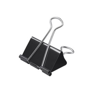 Binder Clips Large Black Silver Dispenser Tub 12/BX