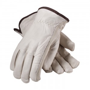 Top Grain Cowhide Drivers, Reg. Grade,Wht. Thermal, Keystone Thumb Size Large