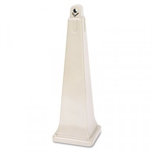 GroundsKeeper Cigarette Waste Collector, Pyramid, Plastic/Steel, Beige