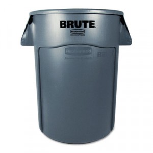 Brute Vented Trash Receptacle, Round, 44 gal, Gray