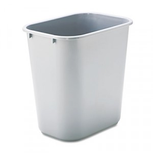 Wastebasket 15"Depth Rectangular Medium Gray