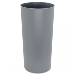 Commercial Rigid Liner w/Rim, Round, Plastic, 22 gal, Gray