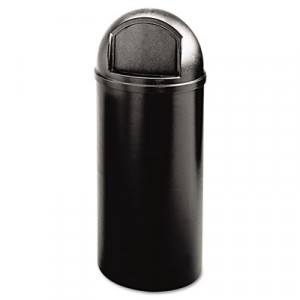 Marshal Classic Container, Round, Polyethylene, 15 gal, Black