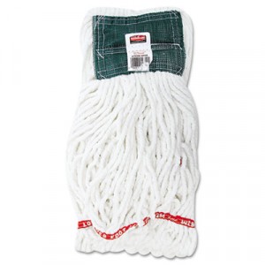 Web Foot Shrinkless Looped-End Wet Mop Head, Cotton/Synthetic, Medium, White