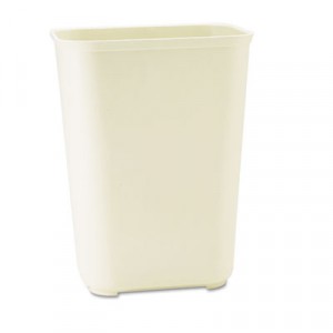 Fire-Resistant Wastebasket, Rectangular, Fiberglass 10 gal, Beige