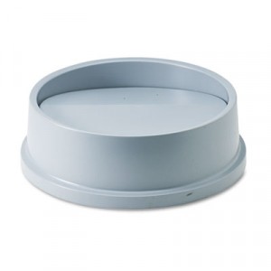 Swing Top Lid for Round Waste Container, Plastic, Gray