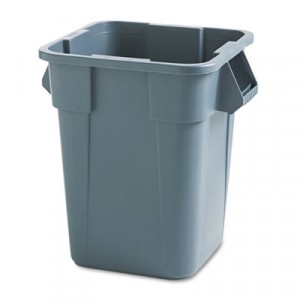 Brute Container, Square, Polyethylene, 40 gal, Gray