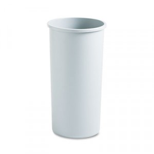 Untouchable Waste Container, Round, Plastic, 22 gal, Gray
