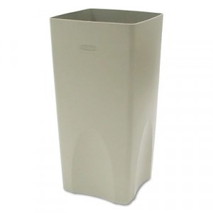 Plaza Waste Container Rigid Liner, Square, Plastic, 19 gal, Beige
