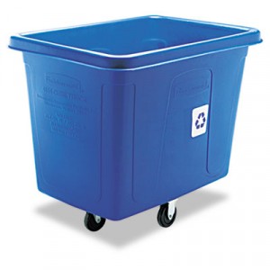 Recycling Cube Truck, Rectangular, Polyethylene-lb cap, Blue