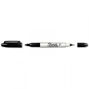 Marker Sharpie Permanent Twin Tip (Fine/Ultra-Fine) Black 12/BX