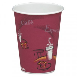 Bistro Design Hot Drink Cups, Paper, 8 oz, Maroon