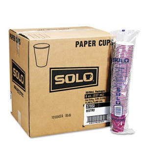 Bistro Design Hot Drink Cups, Paper, 12 oz, Maroon