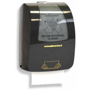 Towel Dispenser 8" Mechanical Pull-Down Black Smke Cvr 2"Core VD logo 1/CS