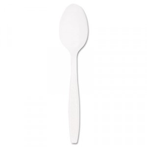 Guildware Heavyweight Plastic Teaspoons, White Spoons